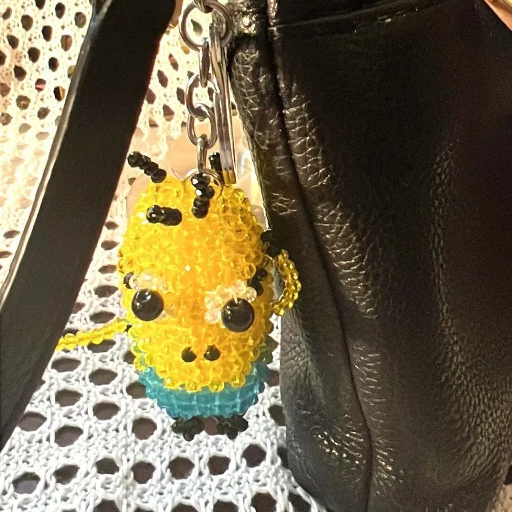 Crystal Bead Minion Keychain/Purse Charm - NWOT